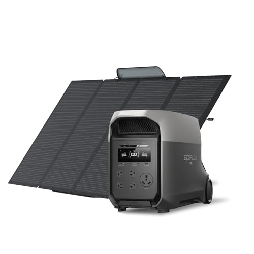 EF ECOFLOW Delta 3 Ultra Portable Power Station with 400W Solar Panel, 3072Wh LiFePO4 Battery, 3600W (Surge 7200W) Output, Solar Generator for Home Use, Camping Accessories, Emergencies & RV Backup