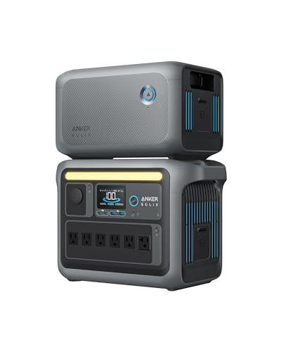 Anker SOLIX C1000 Power Station and BP1000 Expansion Battery, 2112Wh, 1800W | 2,112Wh LiFePO4 Battery, 1,800W (Peak 2,400W) Solar Generator for Home, Outdoor, and Emergency Use