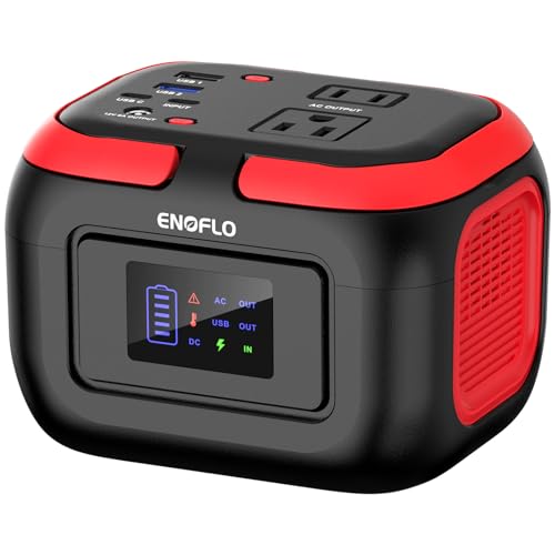 ENOFLO Portable Power Station, 97.68Wh Solar Generator, Lithium Battery Power with 110V AC 120W Peak Socket/DC/USB QC3.0/LED Light for Outdoor Indoor Use Trip Home Backup Emergency