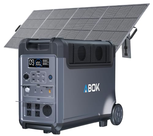 ABOK Ark3600 Portable Power Station 3600W, 3840Wh LiFePO4 Battery (Ark3600+ 200W Solar Pannel)