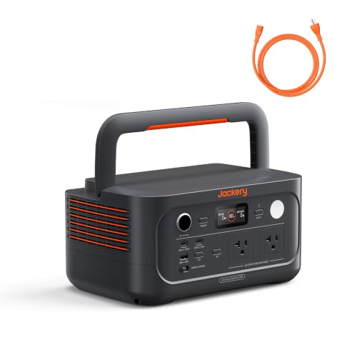 Jackery Explorer 500 v2 Portable Power Station and 16.4 Ft Extension Cable, 512Wh LiFePO4 Battery, 500W AC (1000W Surge), Solar Generator for Camping, Home Backup, UPS, 14 lbs Ligh