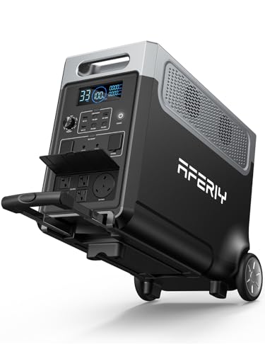 AFERIY 3840Wh Portable Power Station,120V AC Outlets x 5,2.5H Fast Charge,3600W(Peak 7200W),LiFePO4 Battery Power Station,Solar Generator for Home,Outdoor Camping,Power Outage,Camping,RV,Emergencies