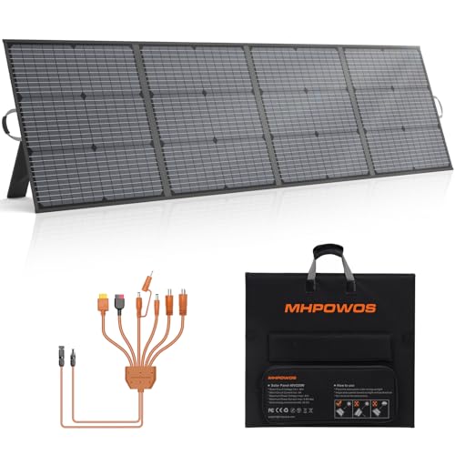 Portable Solar Panel 220W 40V Monocrystalline Foldable Solar Panels Charger Power Backup, IP67 Waterproof Durable for Power Station RV Camping Off Grid Fishing