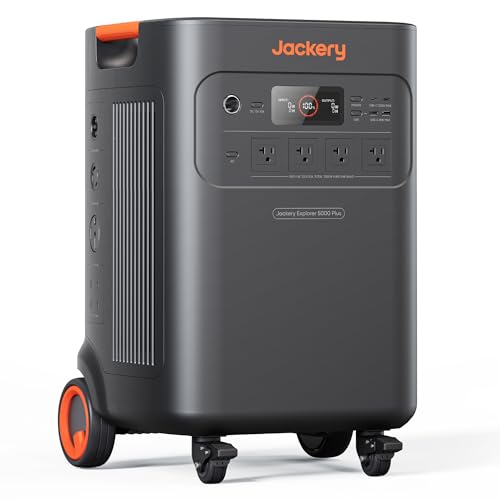 Jackery Solar Generator 5000 Plus Portable Power Station, 5040Wh LiFePO4, 7200W 120V/240V AC Output, Expandable to 60kWh, Essential Home Backup for Power Outages (Solar Panel Optional)