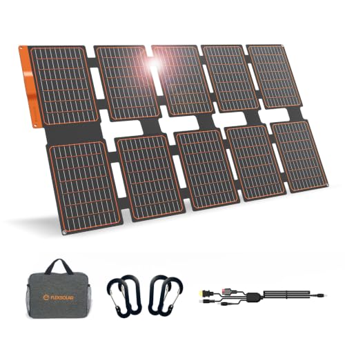 FlexSolar 100W Portable Solar Panels Chargers with PD3.0 USB-C,QC3.0 USB-A and DC Outputs Foldable IP67 Waterproof Power Emergency Camping for Small Power Station Generator,Phones, Power Banks