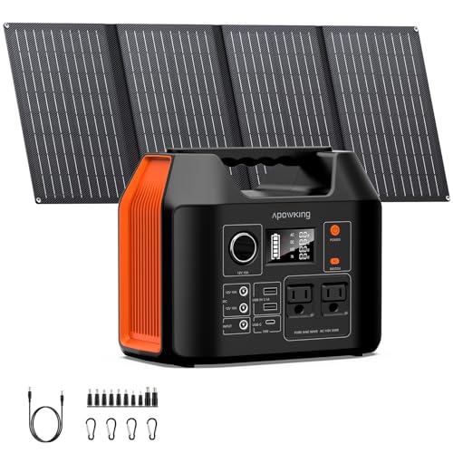 Solar Powered Generator, 300W Portable Power Station with Solar Panel 40W