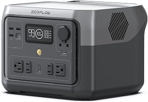EcoFlow RIVER 2 Max Portable Power Station, 499Wh LiFePO4 Battery, 1-Hour Fast Charging