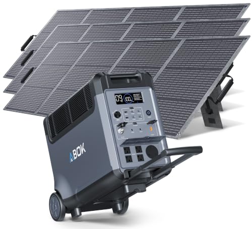 ABOK Ark3600 Portable Power Station with 3×200W Solar Panels