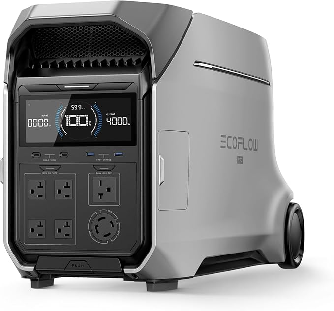 EF ECOFLOW DELTA Pro 3 Portable Power Station, 4096Wh LFP Battery, Expandable to 48kWh, 120/240V 4000W AC Output, Solar Generator for Home Use, Camping Accessories, Emergencies, Po - Our hands-on testing setup for jackery explorer 600 plus bambu lab p1s makerspace popup