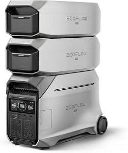 EF ECOFLOW 12kWh Portable Power Station: DELTA Pro 3 with 2 Extra Battery, 120/240V 4000W 