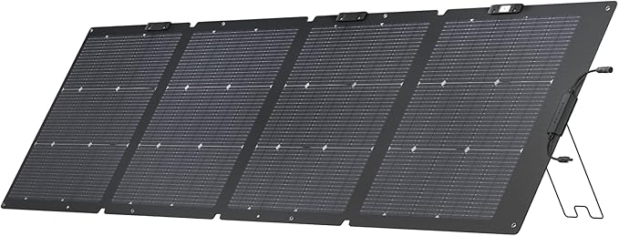EF ECOFLOW 220W Portable Solar Panel, Bifacial Design Up to 25% Conversion Efficiency N-Type Solar Cell, with Adjustable Kickstand, IP68 Waterproof, Foldable Solar Panel for Campin - Real-world performance testing in action
