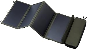 ELECOM NESTOUT Portable Solar Panel, Dual USB-A Ports, 28W Power Generation Charger for Ph