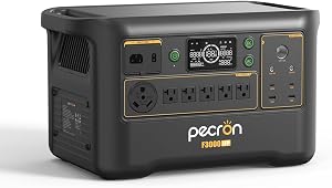 PECRON Portable Power Station F3000LFP, 3072Wh Solar Generator, 3600W LiFePO4 Battery Home