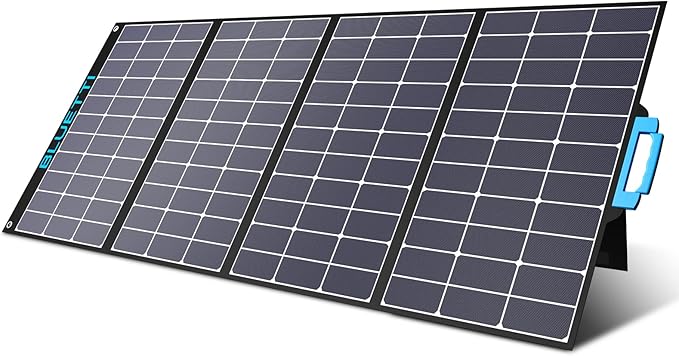 BLUETTI SP350 350W Solar Panel for AC180/AC200L/AC200MAX/AC200P/AC300/EB240 Portable Power Stations with Adjustable Kickstand, Foldable Solar Power Backup for Outdoor Camping,Off G - Real-world performance testing in action