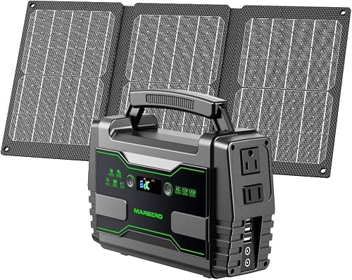 MARBERO Solar Generator 155Wh with 30W Solar Panel Portable Power Stat — Our hands-on testing setup for ecoflow river 3 plus sonos