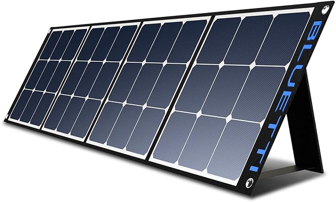 BLUETTI SP200 200w Solar Panel for EB3A/AC180/AC70/EB70S/AC200MAX/AC300/AC200P/EB240 Power Station,Portable Foldable Solar Panel Power Backup for Outdoor Van Camper Off Grid - Our hands-on testing setup for jackery explorer 2000 v2 for induction cooktop class b van