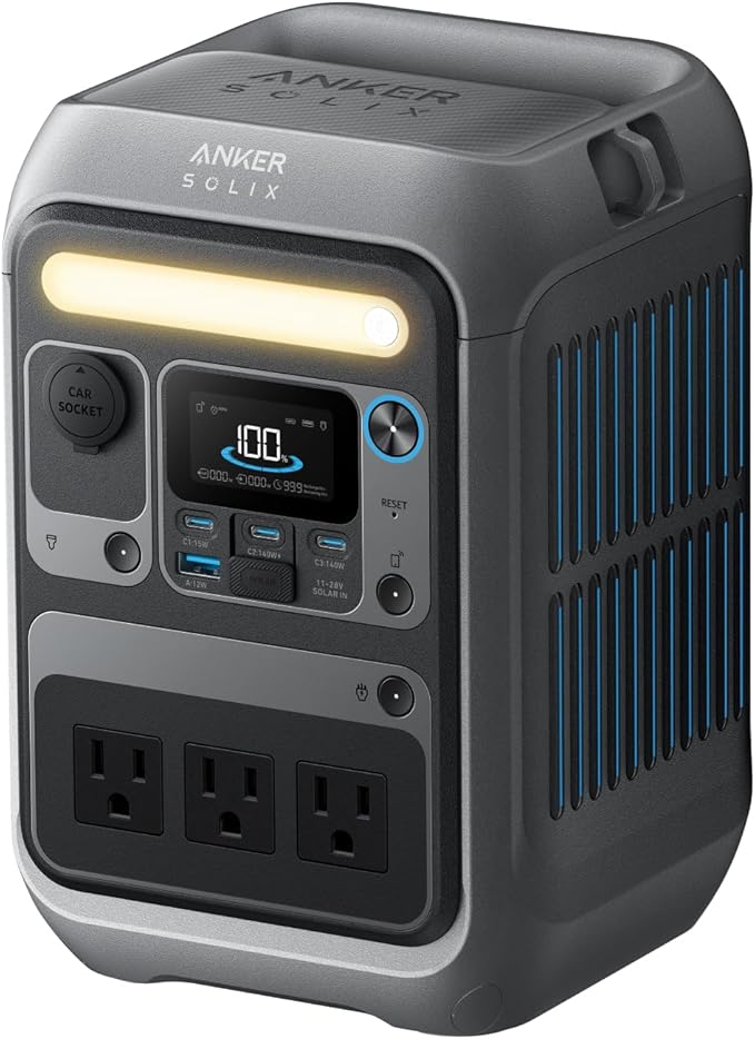 Anker Portable Power Station SOLIX C300, 288Wh LiFePO4 Backup Battery, 300W Solar Generator, 140W Two-Way Fast Charging, for Camping, Hunting, Travel, Blackout & Emergencies (Solar - Our hands-on testing setup for bluetti ac180 induction cooktop van life