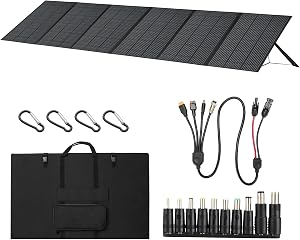 600W Portable Solar Panel, 48V Foldable Solar Panel 25% High Efficiency IP68 Waterproof wi