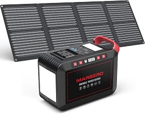 MARBERO 237Wh Solar Generator with Solar Panel Included Portable Power Station 300W Pure S