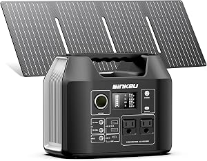 SinKeu Solar Generator with Panels Included - 300W Portable Power Station with 40W Solar P