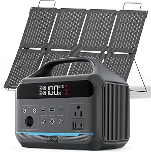 DARAN Portable Power Station 600W with 80W Solar Panel, 288Wh LiFePO4 Solar Generator, Dua