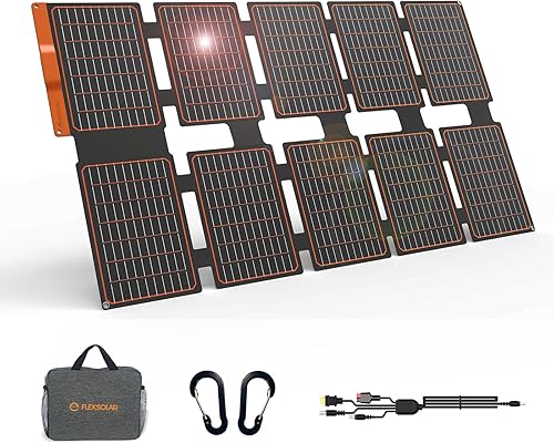 FlexSolar 100W Portable Solar Panels Chargers with PD3.0 USB-C,QC3.0 U — Our recommended configuration for best results