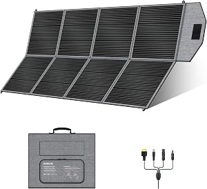 400W Portable Solar Panel, Camping Essentials Foldable Solar Panels Charger with Adjustabl
