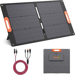 Solarapex 100W Portable Solar Panel, IP67 Waterproof ETFE One-Piece Lamination, 23.5% Effi